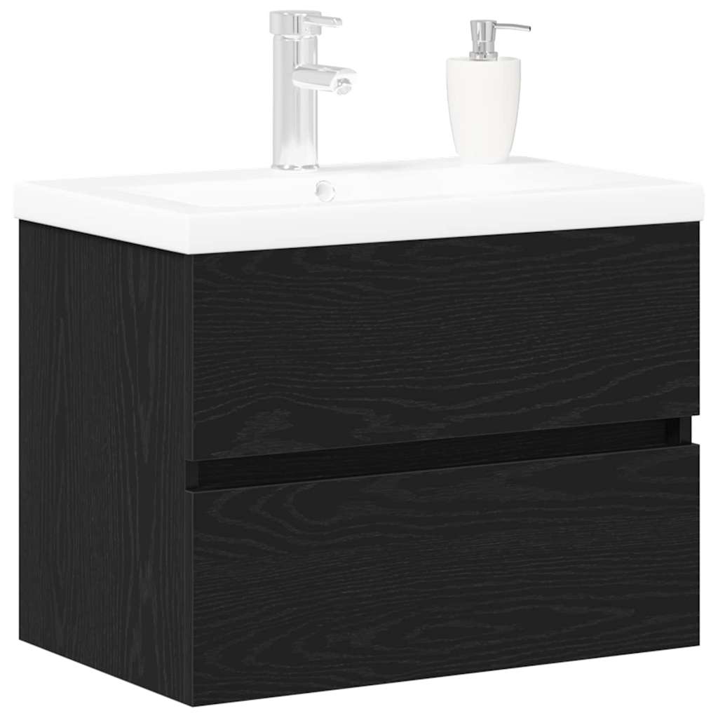 Badkamertenk te kast Zwart Eiken 60 x 39 x 62 cm Bewerkt hout is nu te koop bij PeponiXL, paradijselijk wonen!