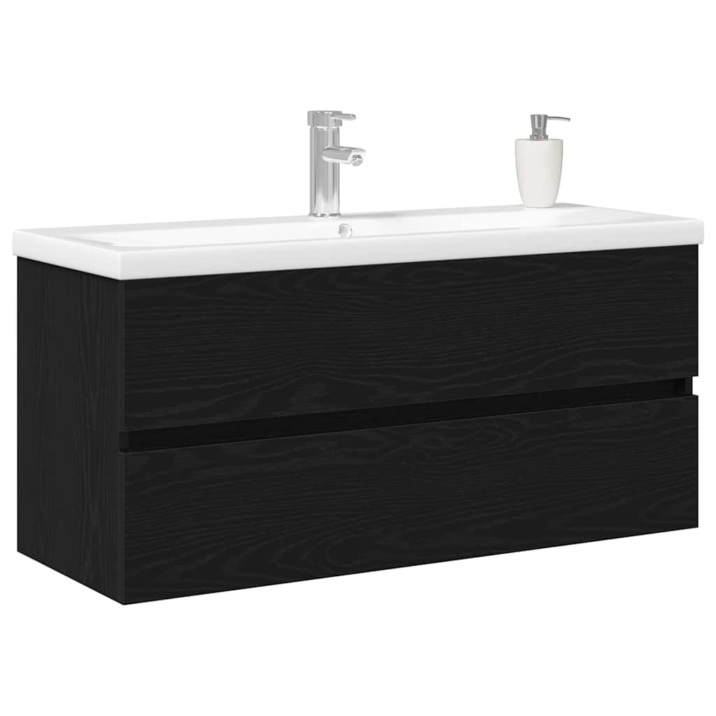Badkamertenk te kast Zwart Eiken 100 x 39 x 62 cm Bewerkt hout is nu te koop bij PeponiXL, paradijselijk wonen!