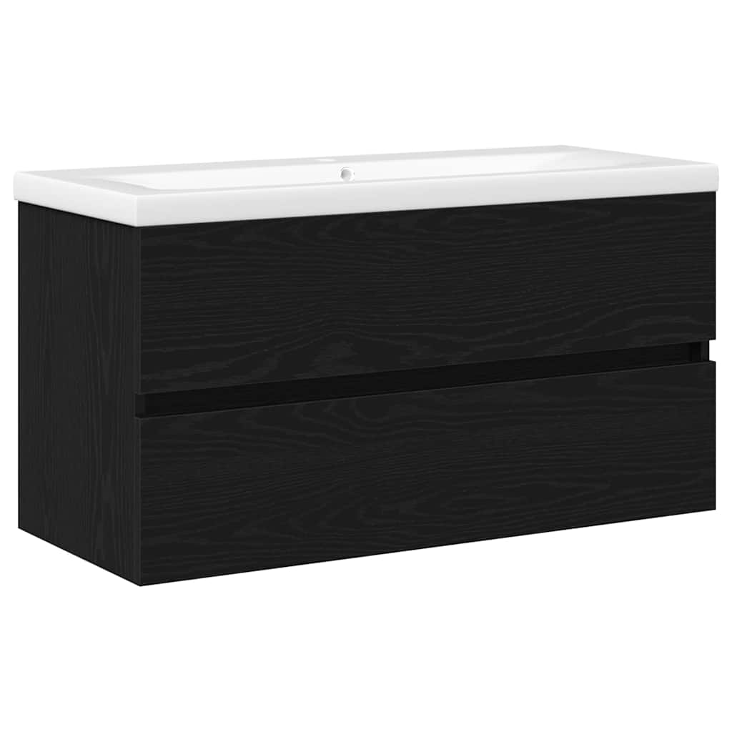 Badkamertenk te kast Zwart Eiken 90 x 39 x 62 cm Bewerkt hout is nu te koop bij PeponiXL, paradijselijk wonen!