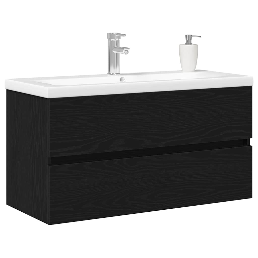 Badkamertenk te kast Zwart Eiken 90 x 39 x 62 cm Bewerkt hout is nu te koop bij PeponiXL, paradijselijk wonen!