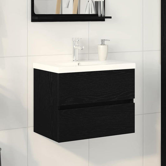 Badkamertenk te kast Zwart Eiken 60 x 39 x 62 cm Bewerkt hout is nu te koop bij PeponiXL, paradijselijk wonen!
