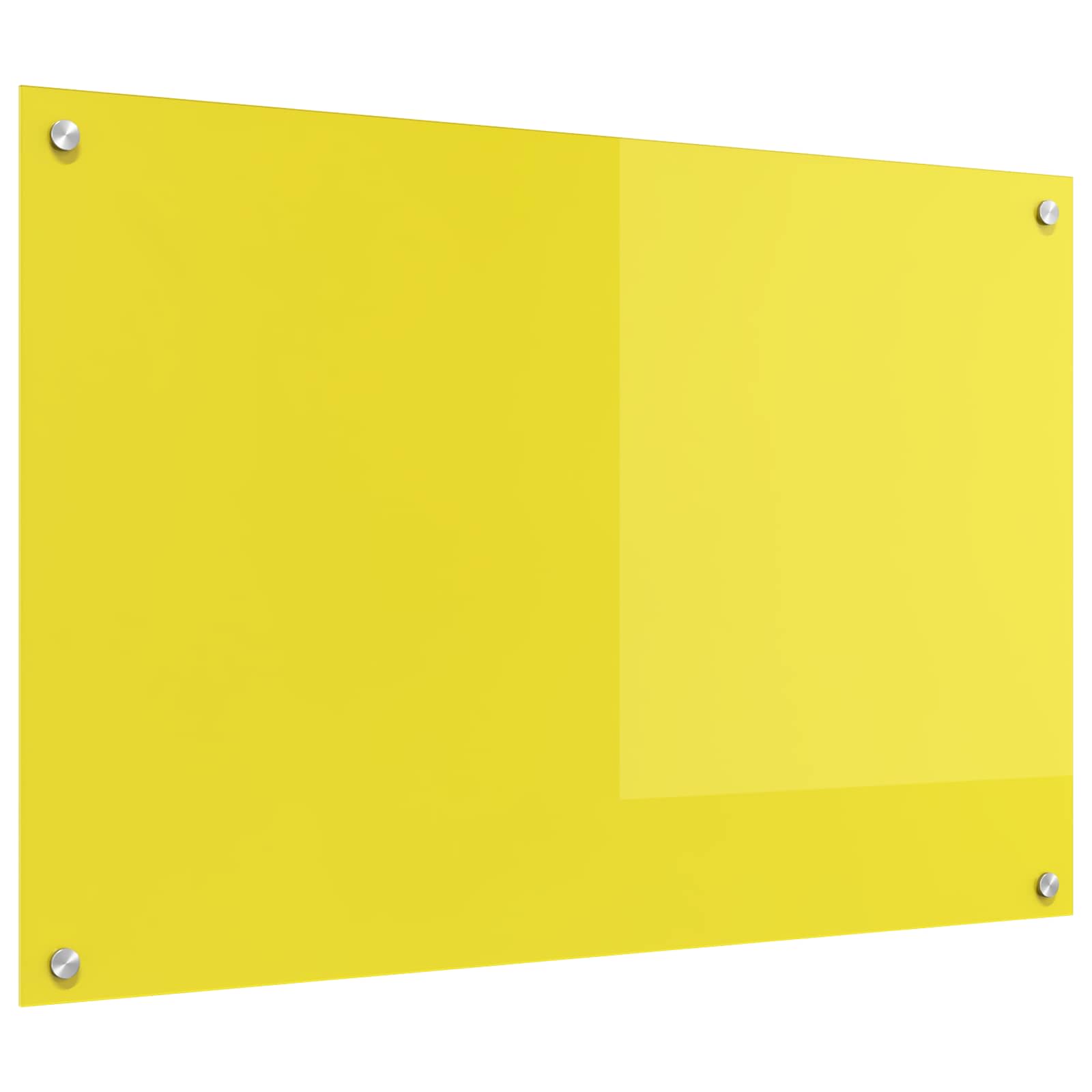 Keukenachterwand Geel 90 x 60 cm gehard glas is nu te koop bij PeponiXL, paradijselijk wonen!