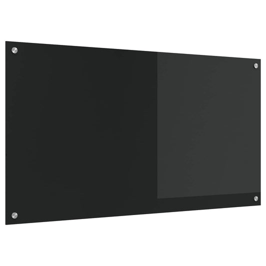 Keuken Achterwand Zwart 110 x 60 x 0,6 cm gehard glas is nu te koop bij PeponiXL, paradijselijk wonen!