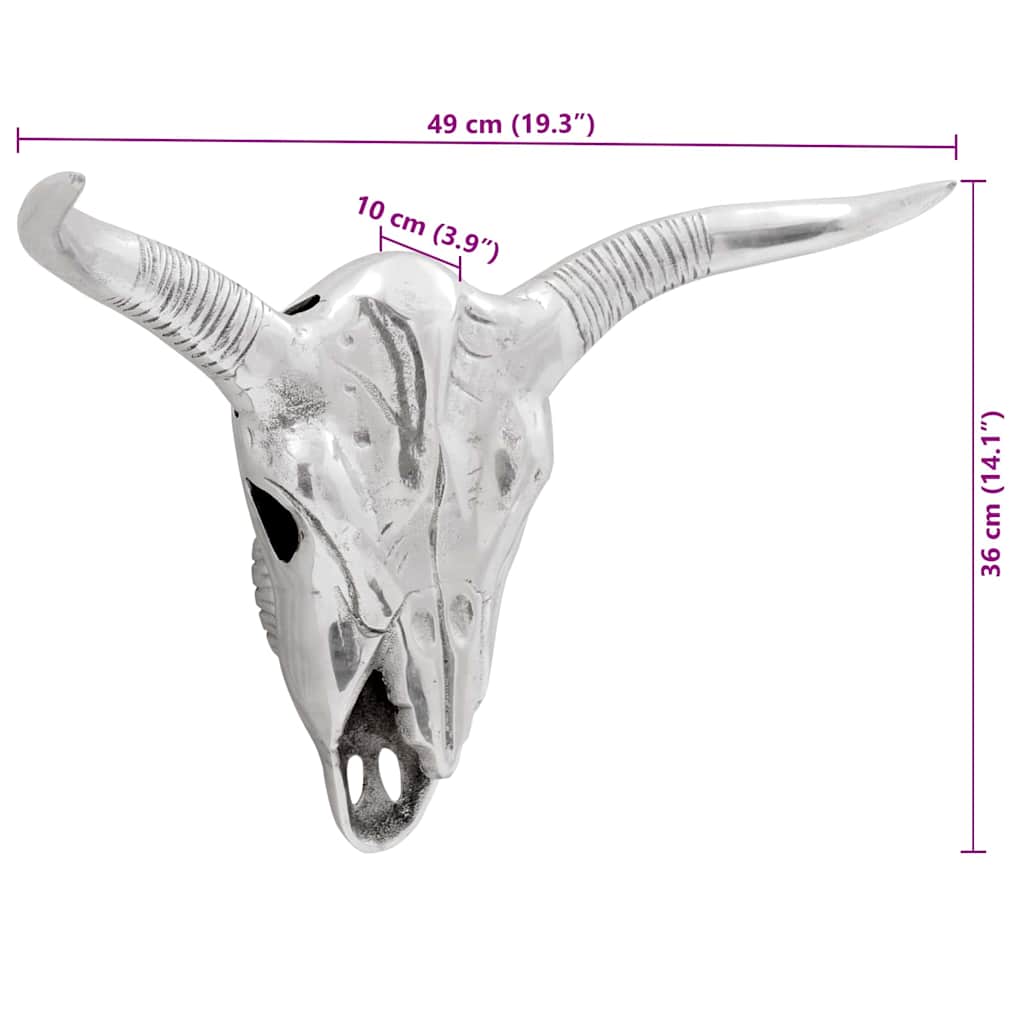 Bullschedel Zilver 49 x 10 x 36 cm Aluminium is nu te koop bij PeponiXL, paradijselijk wonen!