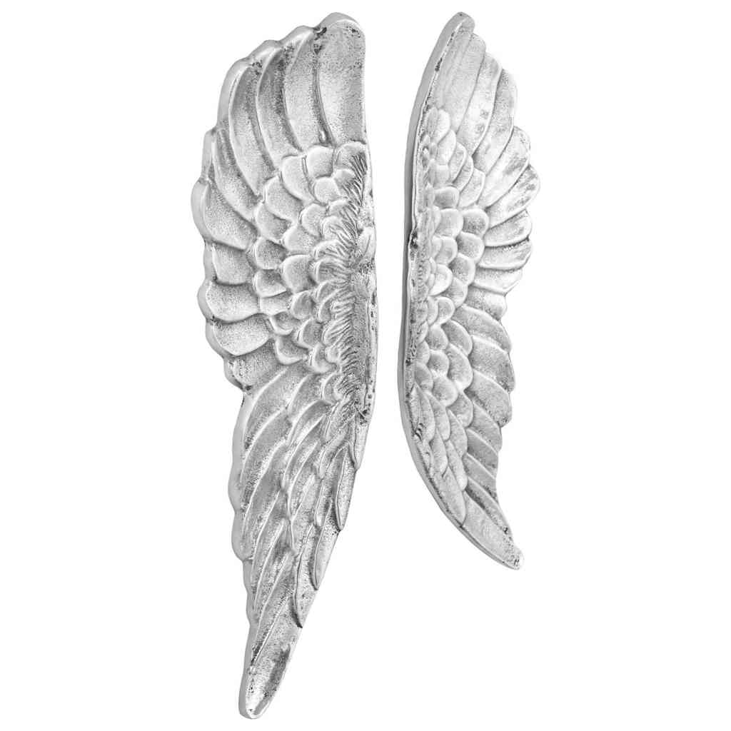 Vleugels Beeldhouwwerk 2 pcs Zilver 31 x 5 x 91 cm Aluminium is nu te koop bij PeponiXL, paradijselijk wonen!
