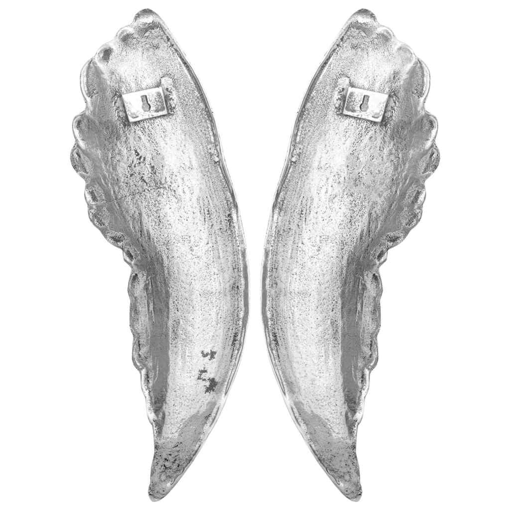Vleugels Beeldhouwwerk 2 pcs Zilver 31 x 5 x 91 cm Aluminium is nu te koop bij PeponiXL, paradijselijk wonen!