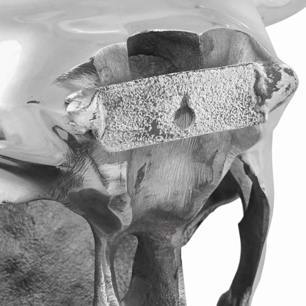 Bullschedel Zilver 34 x 13 x 53 cm Aluminium is nu te koop bij PeponiXL, paradijselijk wonen!