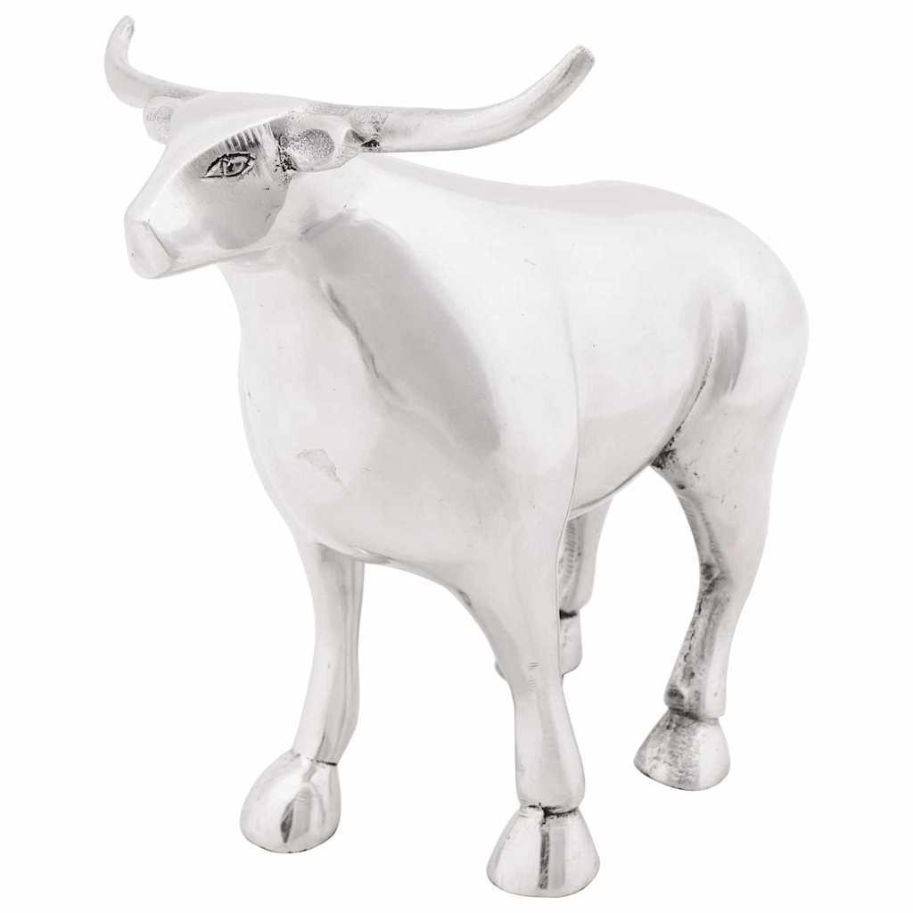 Stierensculptuur Zilver 20 x 17 x 23 cm Aluminium is nu te koop bij PeponiXL, paradijselijk wonen!