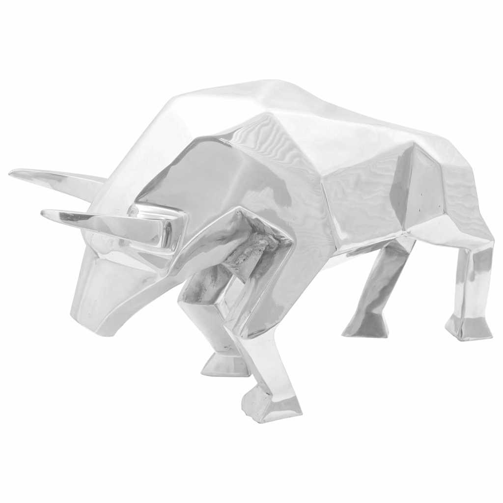 Stierensculptuur Zilver 74 x 23 x 30 cm Aluminium is nu te koop bij PeponiXL, paradijselijk wonen!