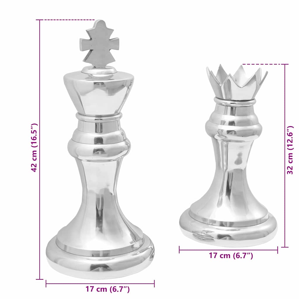 Beelden 2 pcs Zilver 17 x 17 x 42 cm Aluminium is nu te koop bij PeponiXL, paradijselijk wonen!