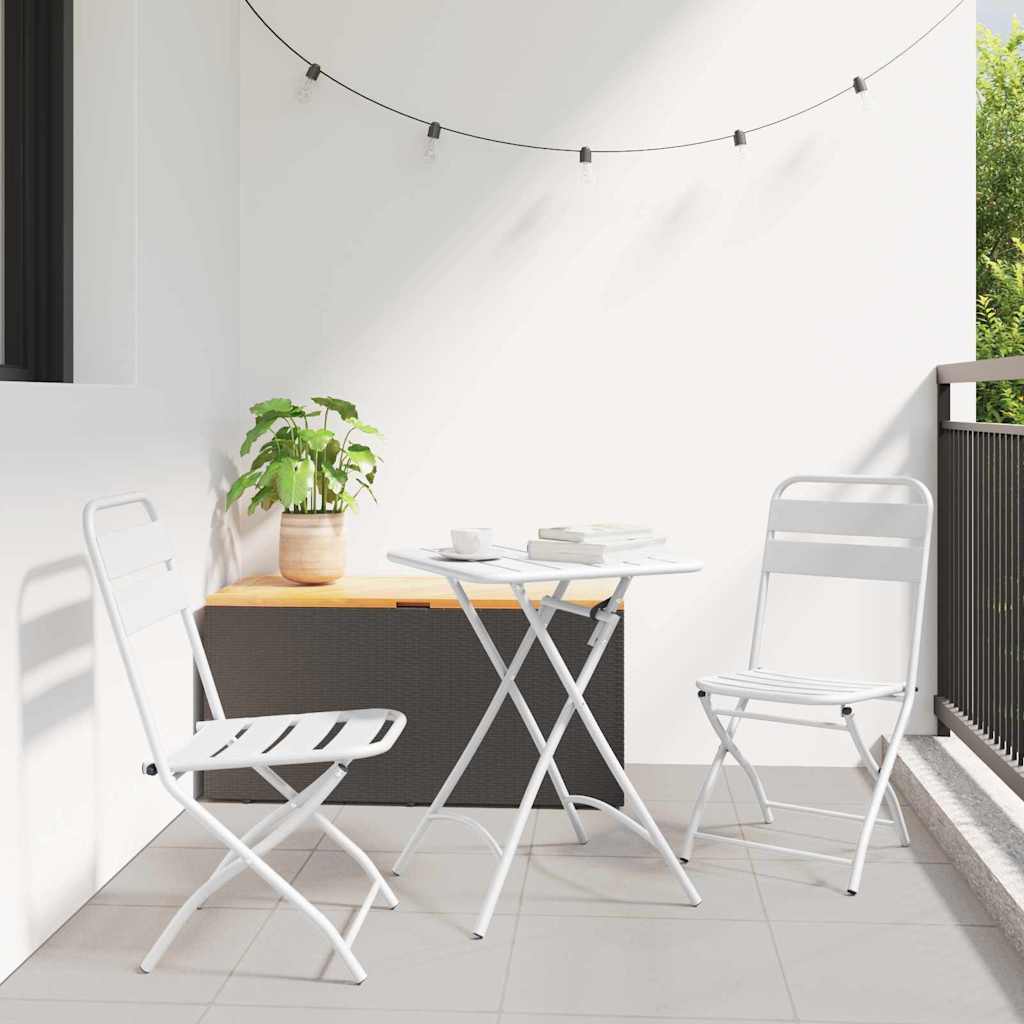 Tuin Opvouwbare Stoel 2 pcs Wit 42 x 52 x 82 cm is nu te koop bij PeponiXL, paradijselijk wonen!