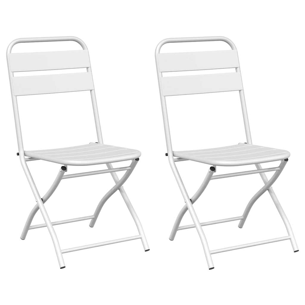 Tuin Opvouwbare Stoel 2 pcs Wit 42 x 52 x 82 cm is nu te koop bij PeponiXL, paradijselijk wonen!