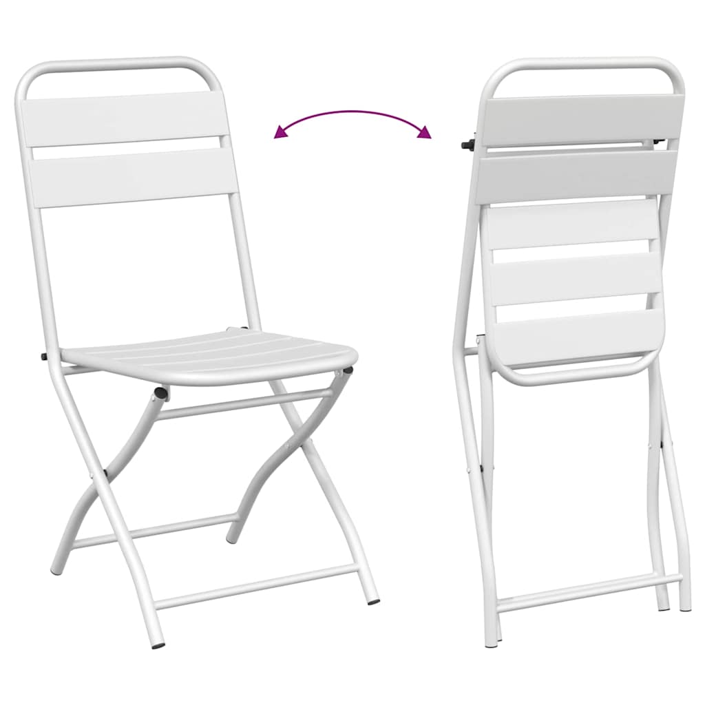 Tuin Opvouwbare Stoel 2 pcs Wit 42 x 52 x 82 cm is nu te koop bij PeponiXL, paradijselijk wonen!