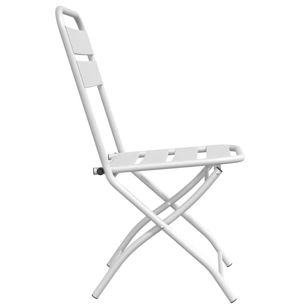 Tuin Opvouwbare Stoel 2 pcs Wit 42 x 52 x 82 cm is nu te koop bij PeponiXL, paradijselijk wonen!