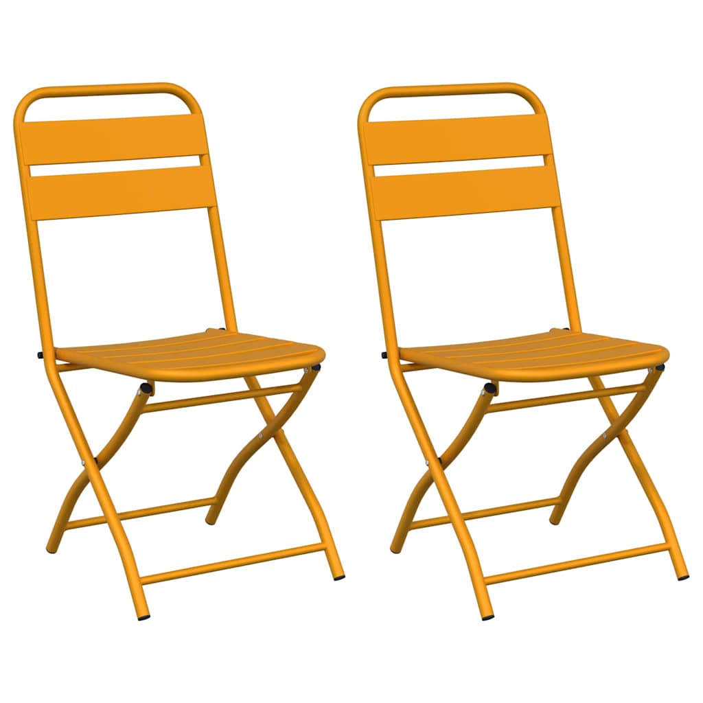 Tuin Opvouwbare Stoel 2 pcs Mosterdgeel 42 x 52 x 82 cm is nu te koop bij PeponiXL, paradijselijk wonen!