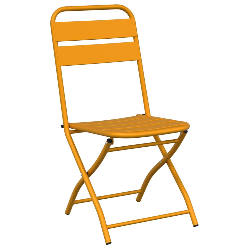 Tuin Opvouwbare Stoel 2 pcs Mosterdgeel 42 x 52 x 82 cm is nu te koop bij PeponiXL, paradijselijk wonen!