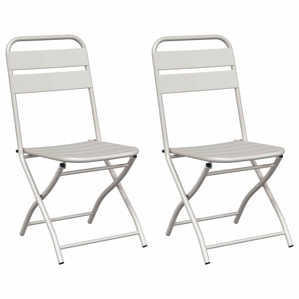 Tuin Opvouwbare Stoel 2 pcs Beige 42 x 52 x 82 cm is nu te koop bij PeponiXL, paradijselijk wonen!