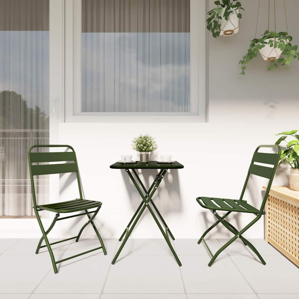 Bistroset 3 pcs Groen Staal is nu te koop bij PeponiXL, paradijselijk wonen!