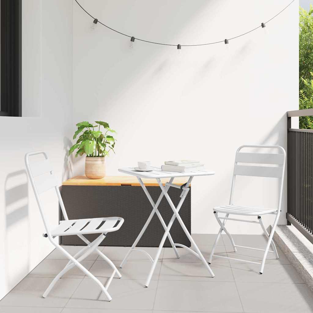 Bistroset 3 pcs Wit Staal is nu te koop bij PeponiXL, paradijselijk wonen!