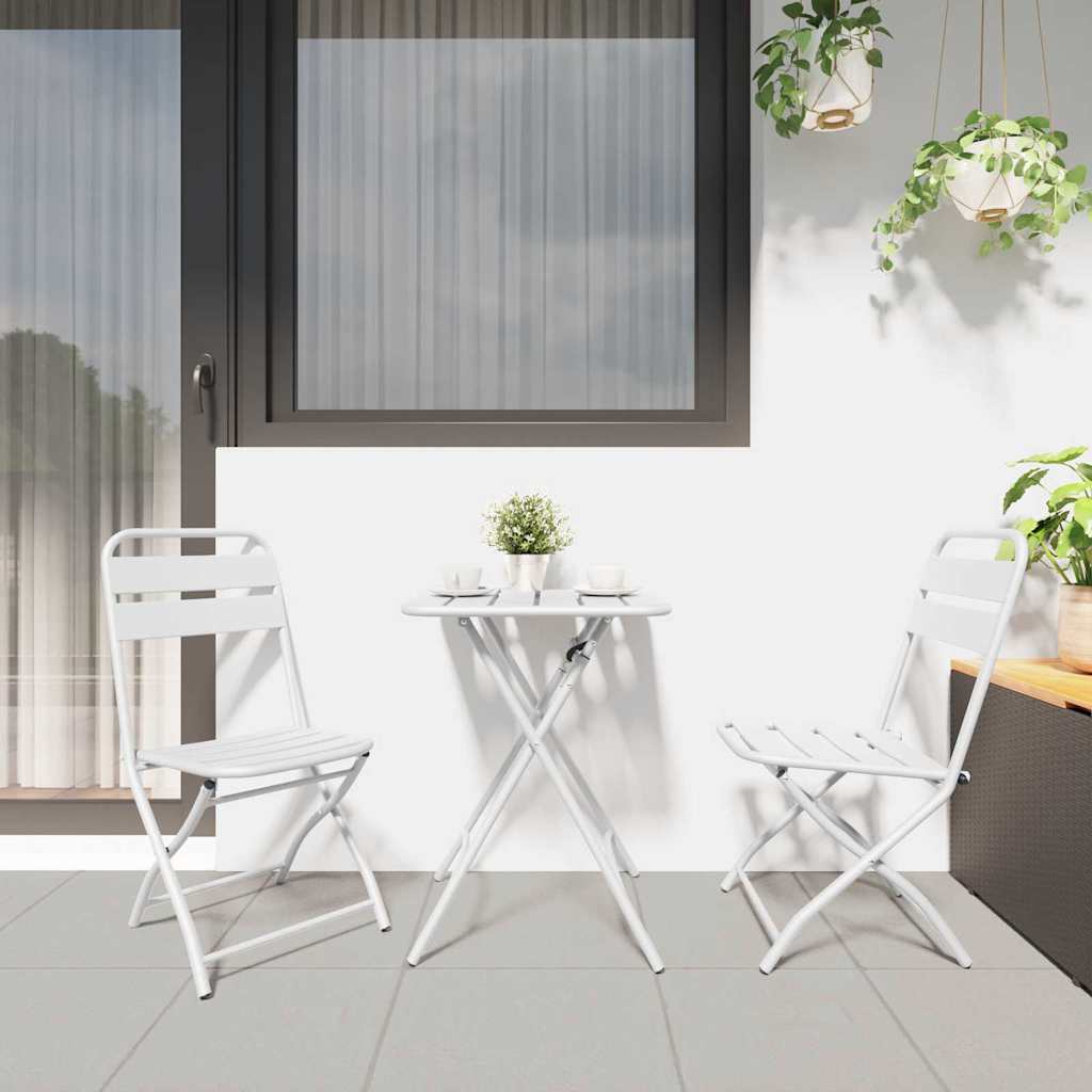 Bistroset 3 pcs Wit Staal is nu te koop bij PeponiXL, paradijselijk wonen!