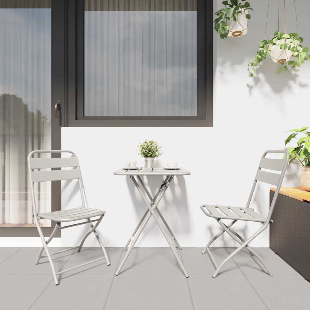 Bistroset 3 pcs Beige Staal is nu te koop bij PeponiXL, paradijselijk wonen!