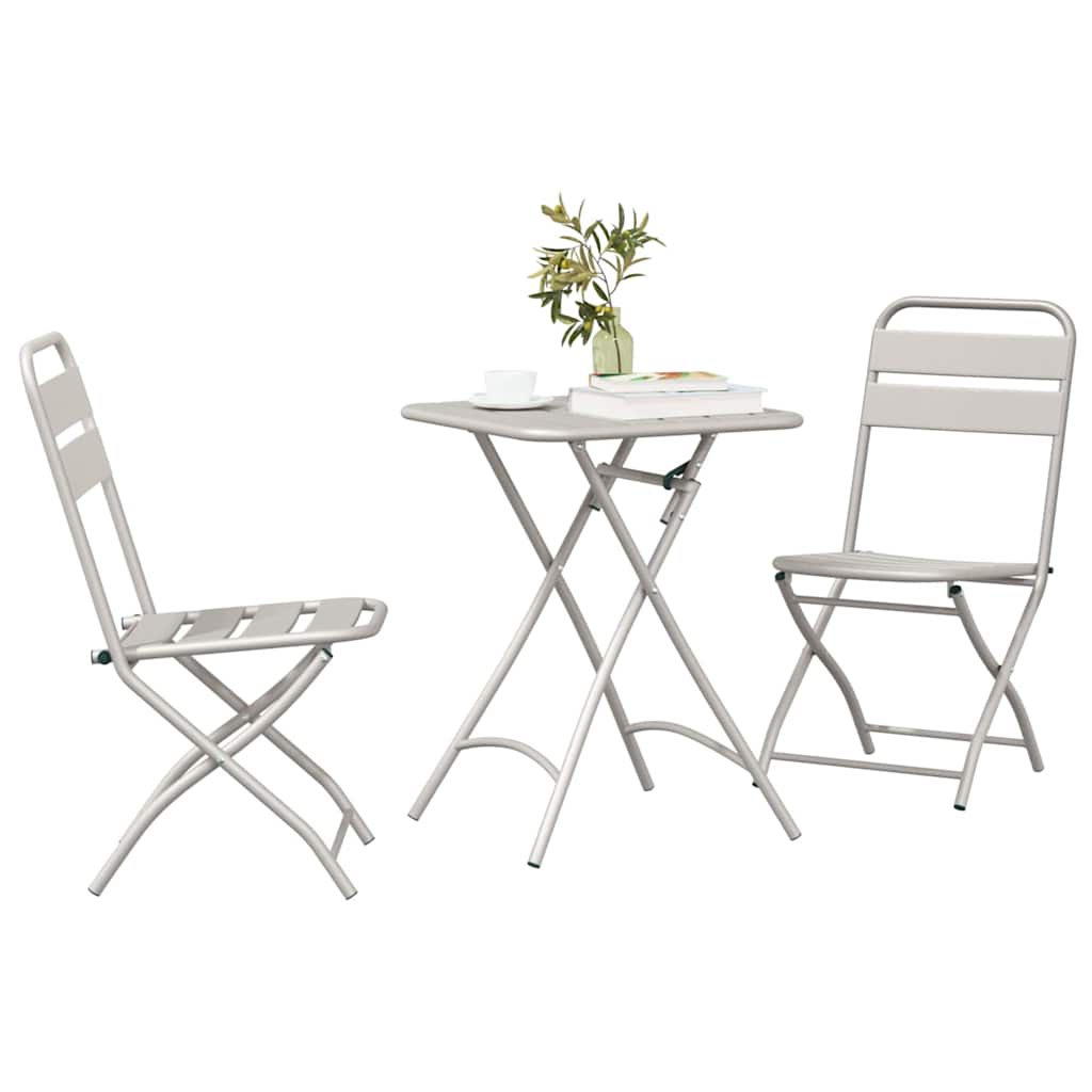Bistroset 3 pcs Beige Staal is nu te koop bij PeponiXL, paradijselijk wonen!