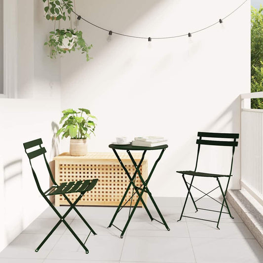Tuin Opvouwbare Stoel 2 pcs Groen 42 x 46 x 82cm Metaal is nu te koop bij PeponiXL, paradijselijk wonen!