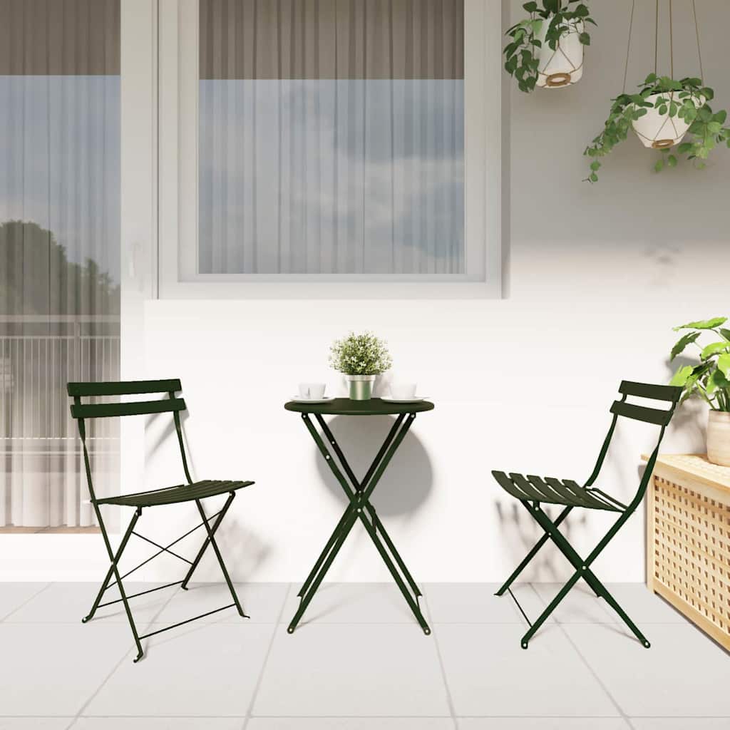 Tuin Opvouwbare Stoel 2 pcs Groen 42 x 46 x 82cm Metaal is nu te koop bij PeponiXL, paradijselijk wonen!