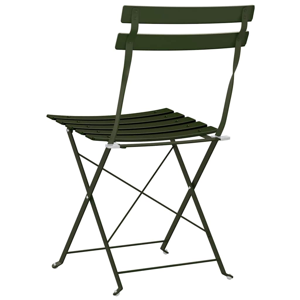 Tuin Opvouwbare Stoel 2 pcs Groen 42 x 46 x 82cm Metaal is nu te koop bij PeponiXL, paradijselijk wonen!