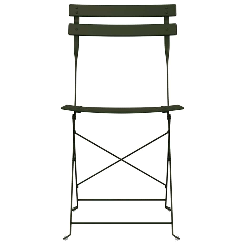 Tuin Opvouwbare Stoel 2 pcs Groen 42 x 46 x 82cm Metaal is nu te koop bij PeponiXL, paradijselijk wonen!