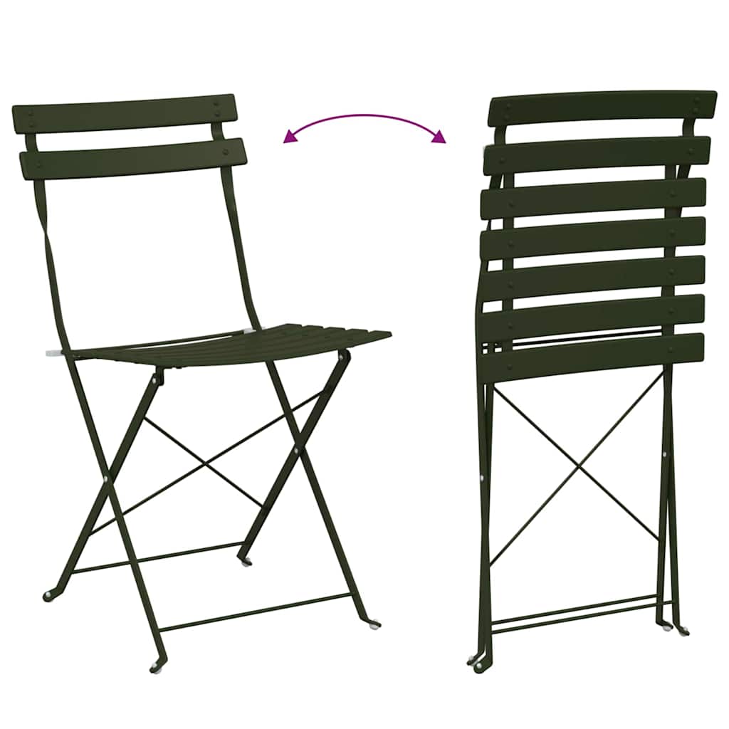 Tuin Opvouwbare Stoel 2 pcs Groen 42 x 46 x 82cm Metaal is nu te koop bij PeponiXL, paradijselijk wonen!