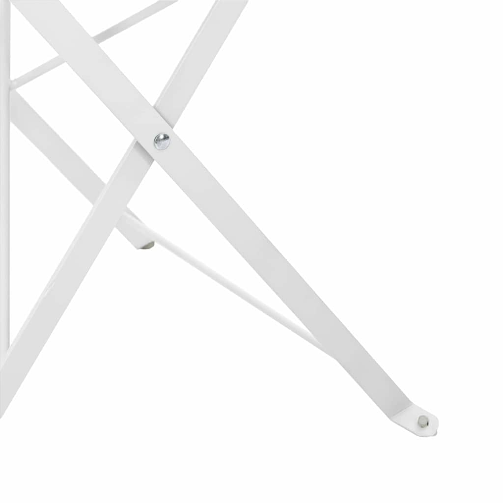 Tuin Opvouwbare Stoel 2 pcs Wit 42 x 46 x 82cm Metaal is nu te koop bij PeponiXL, paradijselijk wonen!