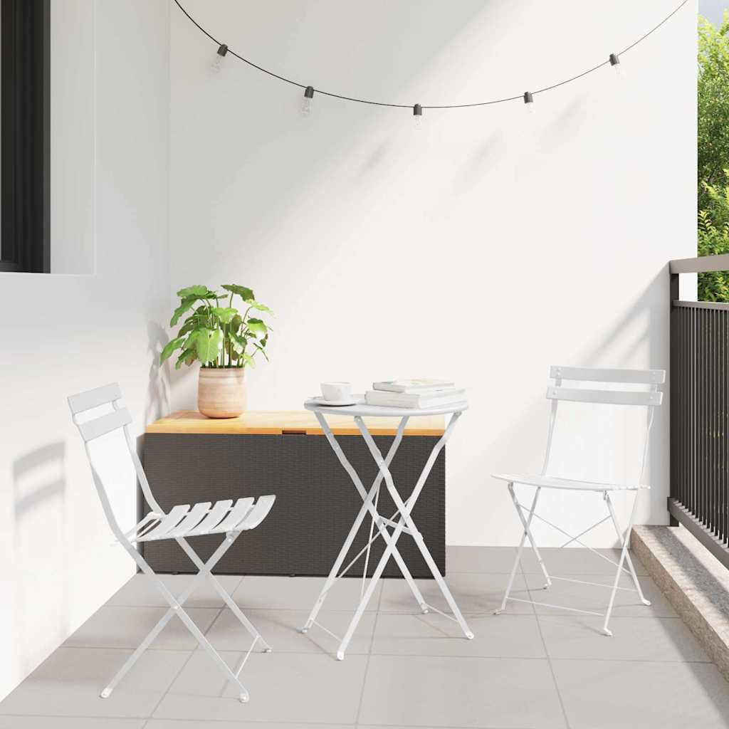 Tuin Opvouwbare Stoel 2 pcs Wit 42 x 46 x 82cm Metaal is nu te koop bij PeponiXL, paradijselijk wonen!