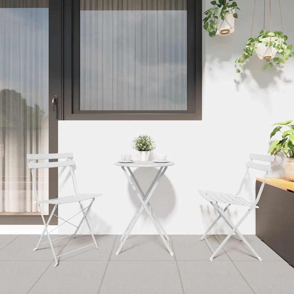 Tuin Opvouwbare Stoel 2 pcs Wit 42 x 46 x 82cm Metaal is nu te koop bij PeponiXL, paradijselijk wonen!
