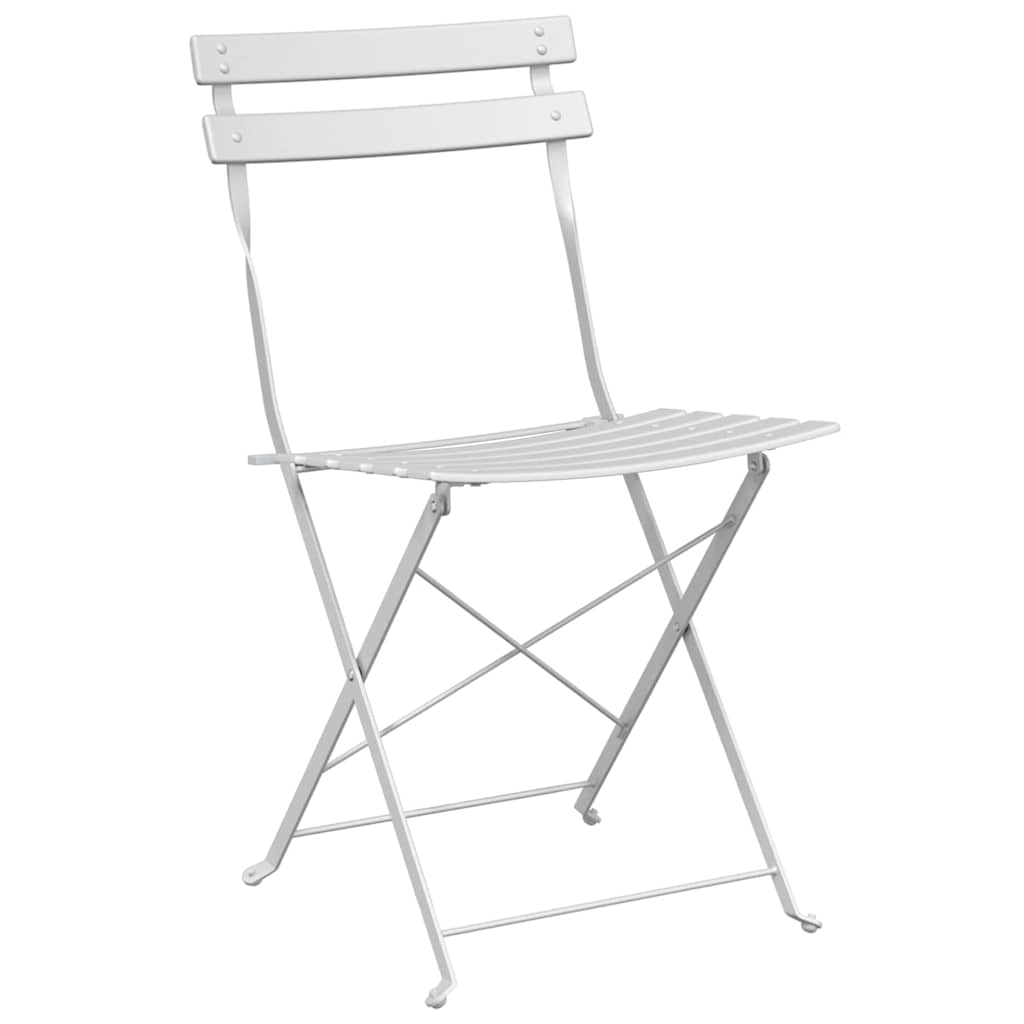 Tuin Opvouwbare Stoel 2 pcs Wit 42 x 46 x 82cm Metaal is nu te koop bij PeponiXL, paradijselijk wonen!
