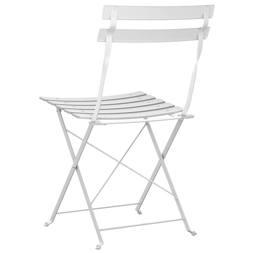 Tuin Opvouwbare Stoel 2 pcs Wit 42 x 46 x 82cm Metaal is nu te koop bij PeponiXL, paradijselijk wonen!