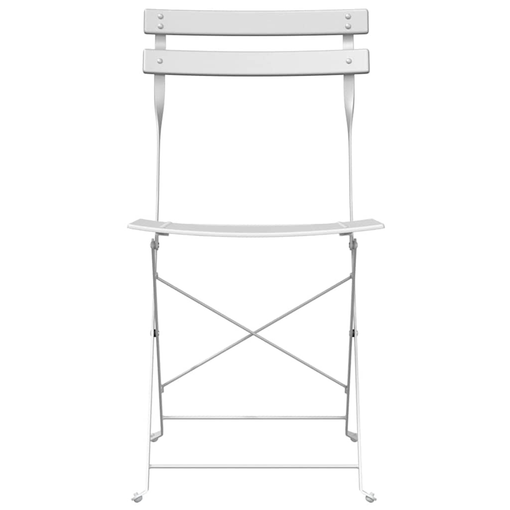 Tuin Opvouwbare Stoel 2 pcs Wit 42 x 46 x 82cm Metaal is nu te koop bij PeponiXL, paradijselijk wonen!