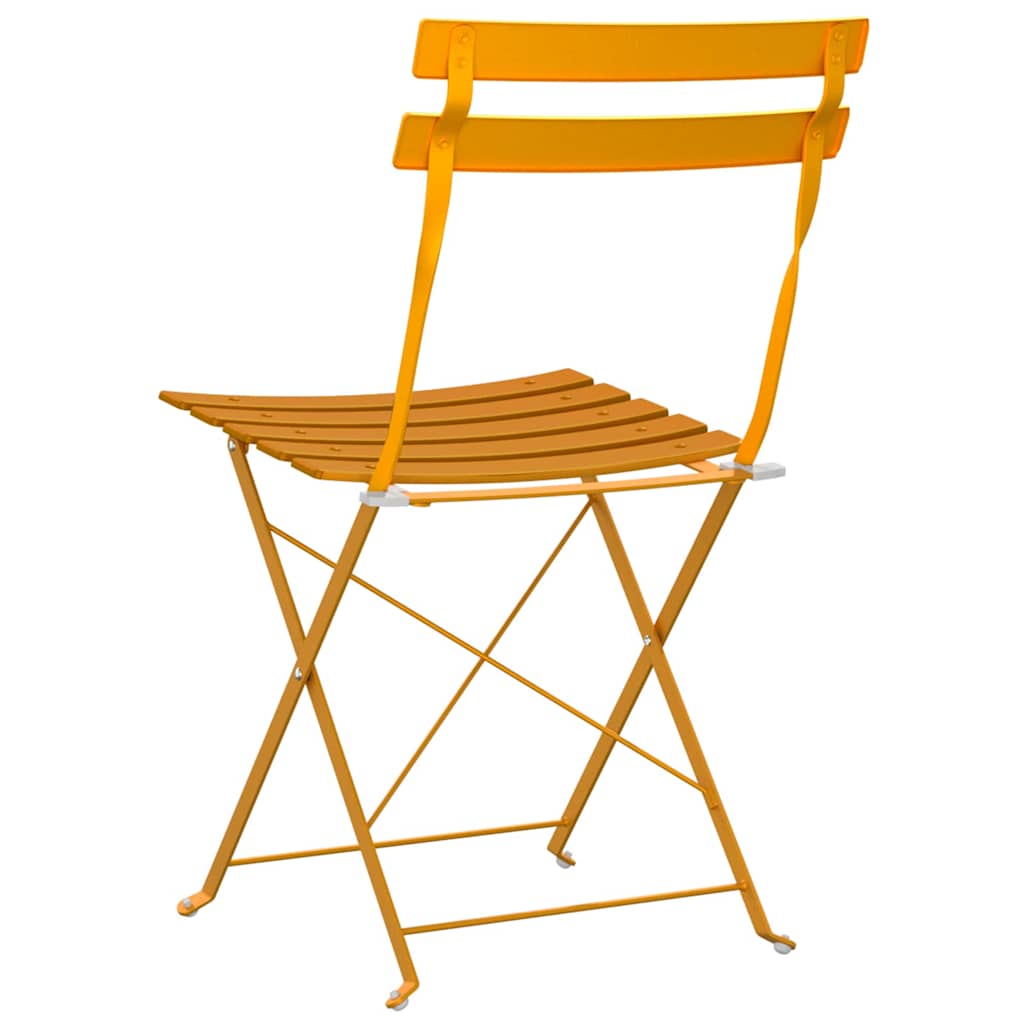 Tuin Opvouwbare Stoel 2 pcs Mosterdgeel 42 x 46 x 82cm Metaal is nu te koop bij PeponiXL, paradijselijk wonen!