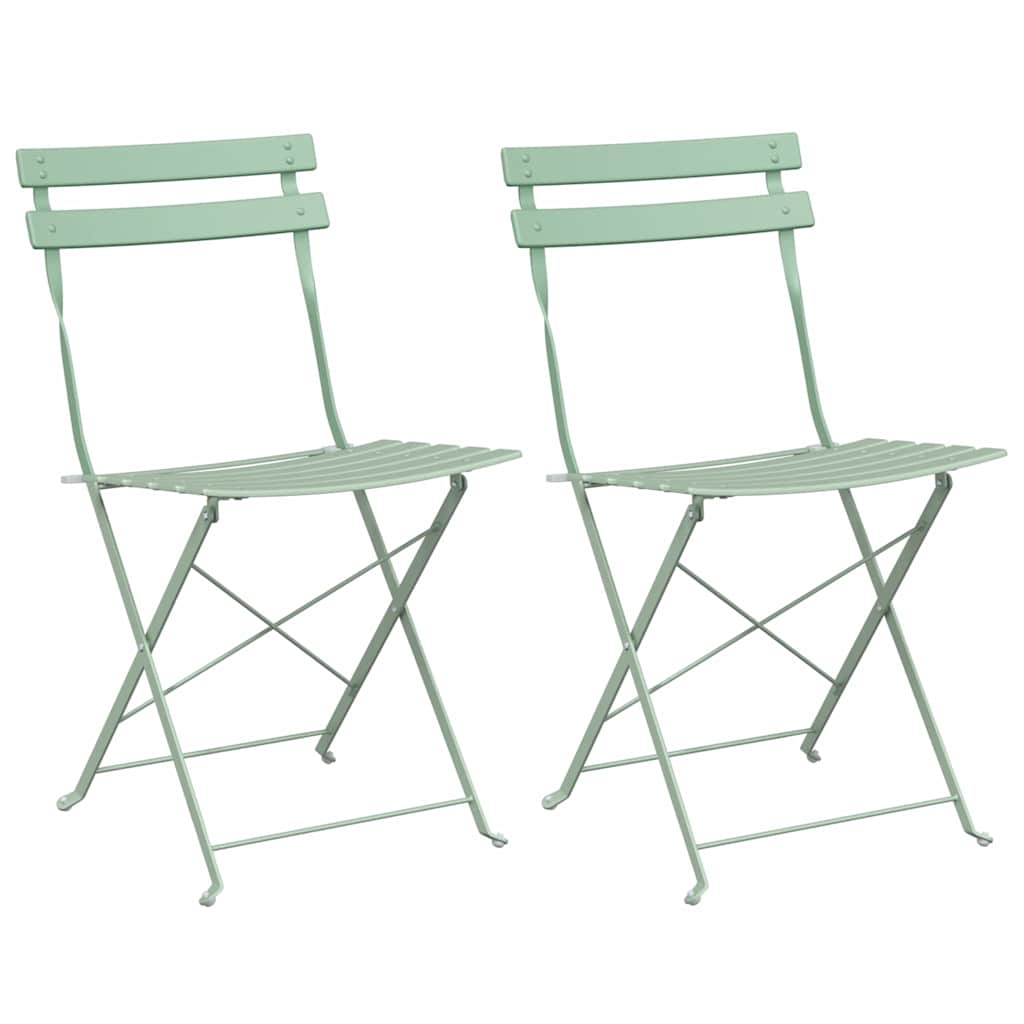 Tuin Opvouwbare Stoel 2 pcs Licht muntgroen 42 x 46 x 82cm is nu te koop bij PeponiXL, paradijselijk wonen!