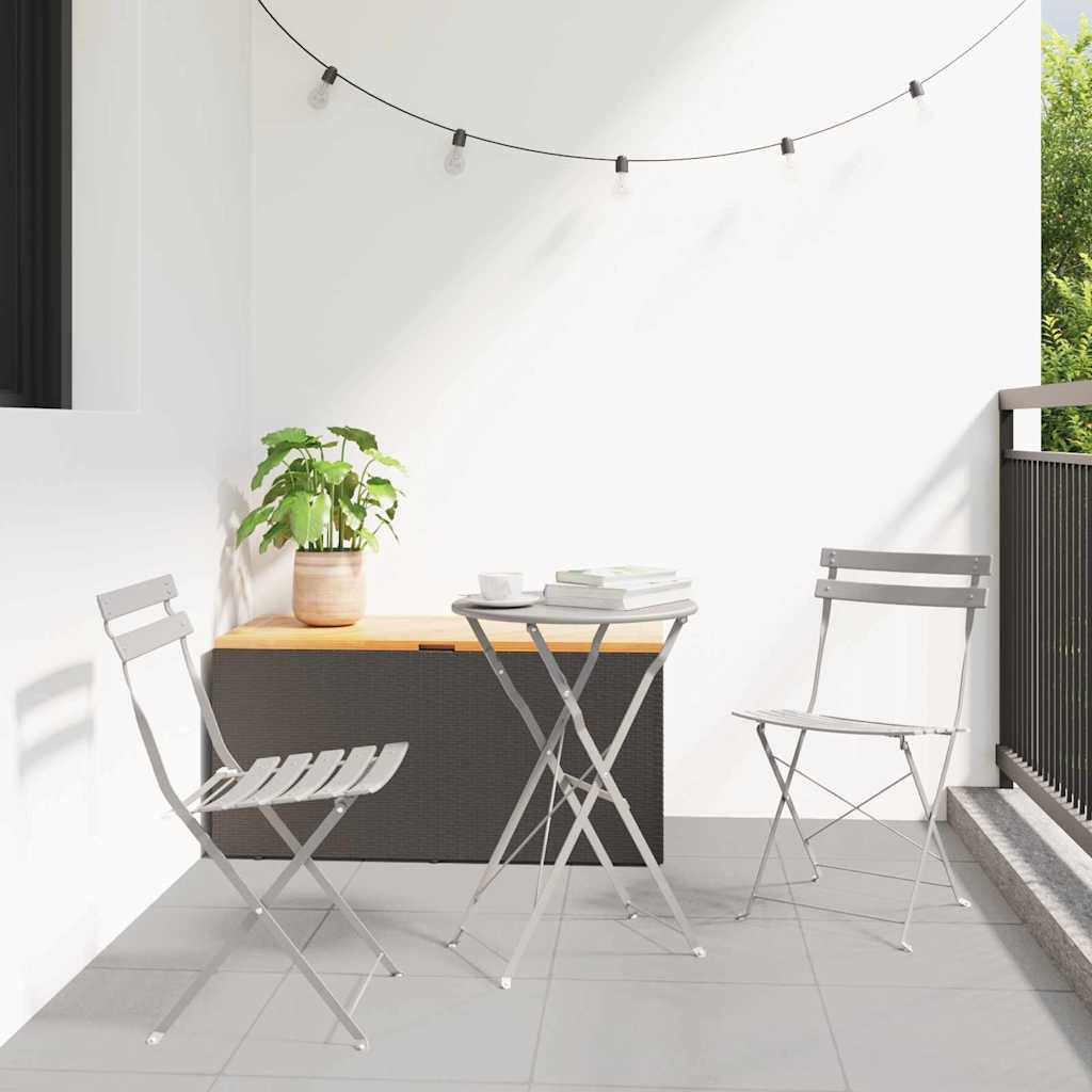 Tuin Opvouwbare Stoel 2 pcs Beige 42 x 46 x 82cm Metaal is nu te koop bij PeponiXL, paradijselijk wonen!