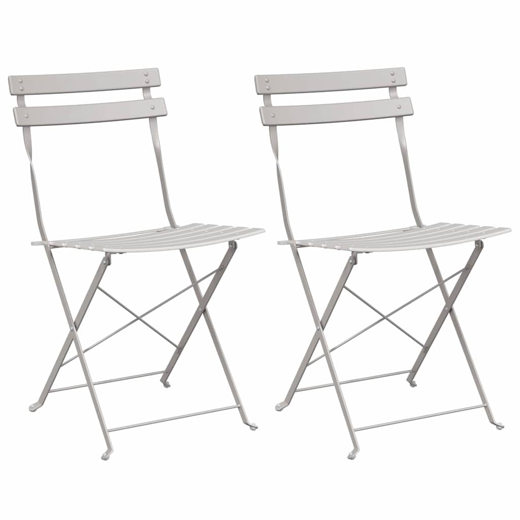 Tuin Opvouwbare Stoel 2 pcs Beige 42 x 46 x 82cm Metaal is nu te koop bij PeponiXL, paradijselijk wonen!