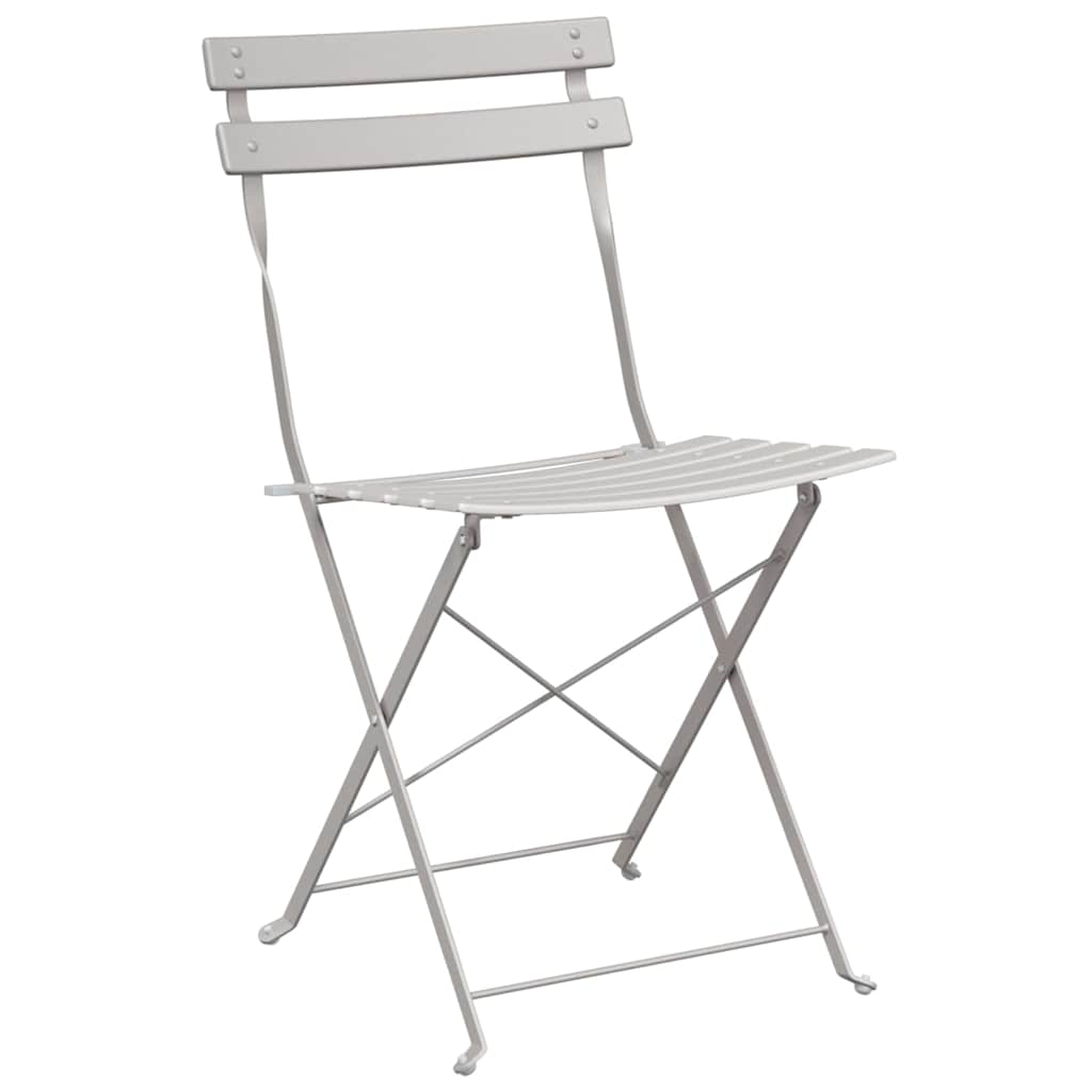 Tuin Opvouwbare Stoel 2 pcs Beige 42 x 46 x 82cm Metaal is nu te koop bij PeponiXL, paradijselijk wonen!