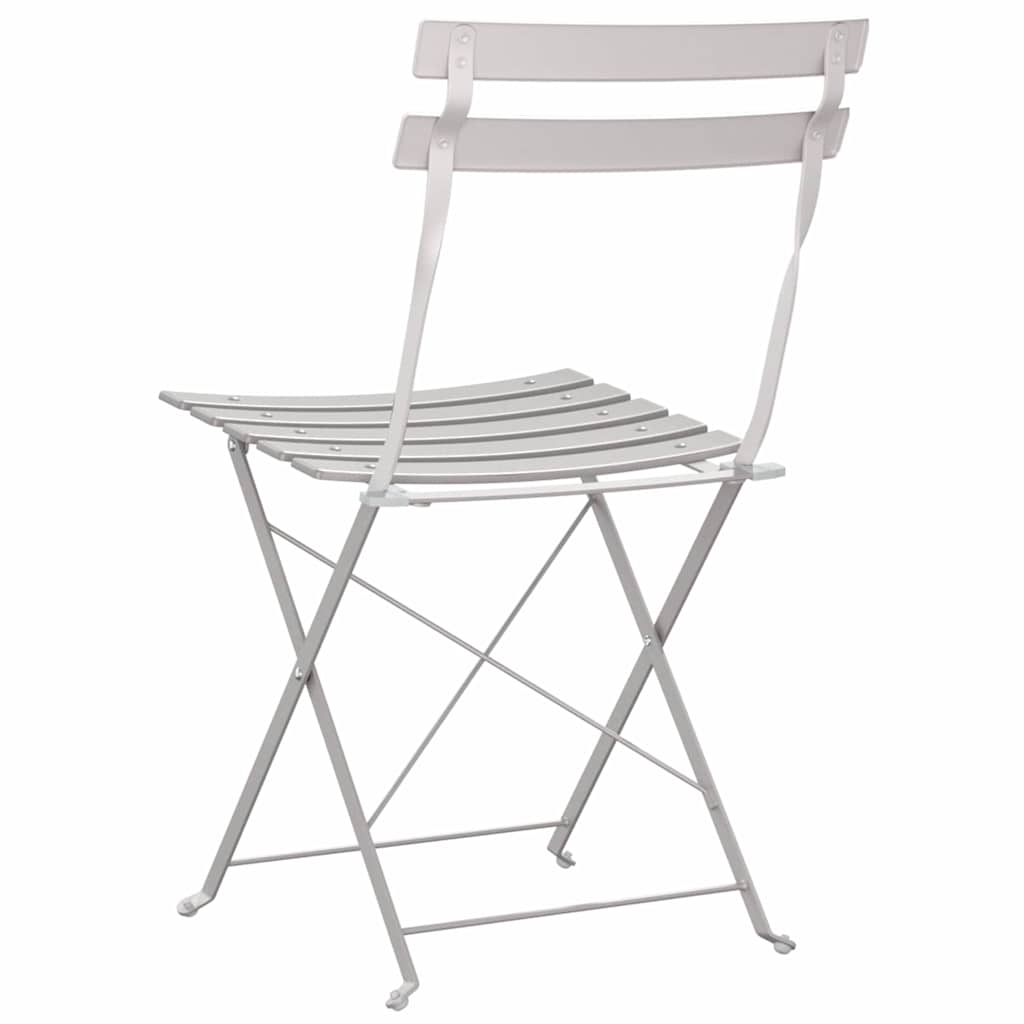 Tuin Opvouwbare Stoel 2 pcs Beige 42 x 46 x 82cm Metaal is nu te koop bij PeponiXL, paradijselijk wonen!