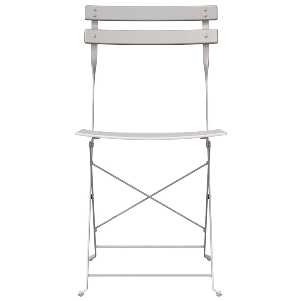 Tuin Opvouwbare Stoel 2 pcs Beige 42 x 46 x 82cm Metaal is nu te koop bij PeponiXL, paradijselijk wonen!