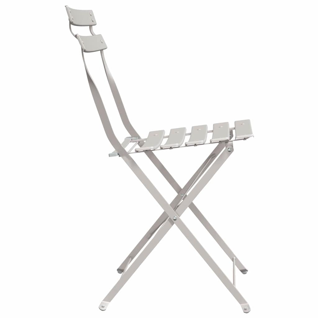 Tuin Opvouwbare Stoel 2 pcs Beige 42 x 46 x 82cm Metaal is nu te koop bij PeponiXL, paradijselijk wonen!