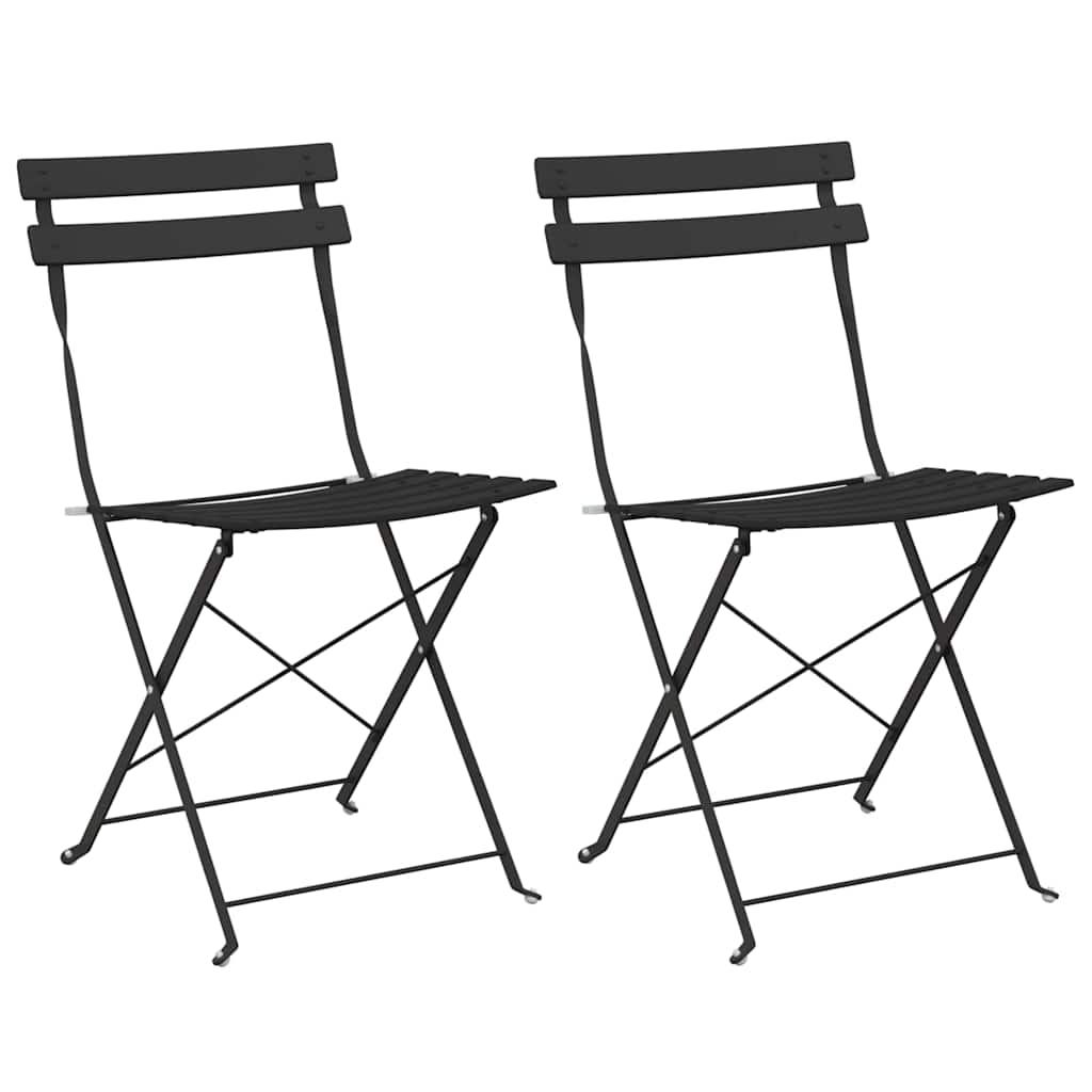 Tuin Opvouwbare Stoel 2 pcs Antraciet 42 x 46 x 82cm Metaal is nu te koop bij PeponiXL, paradijselijk wonen!