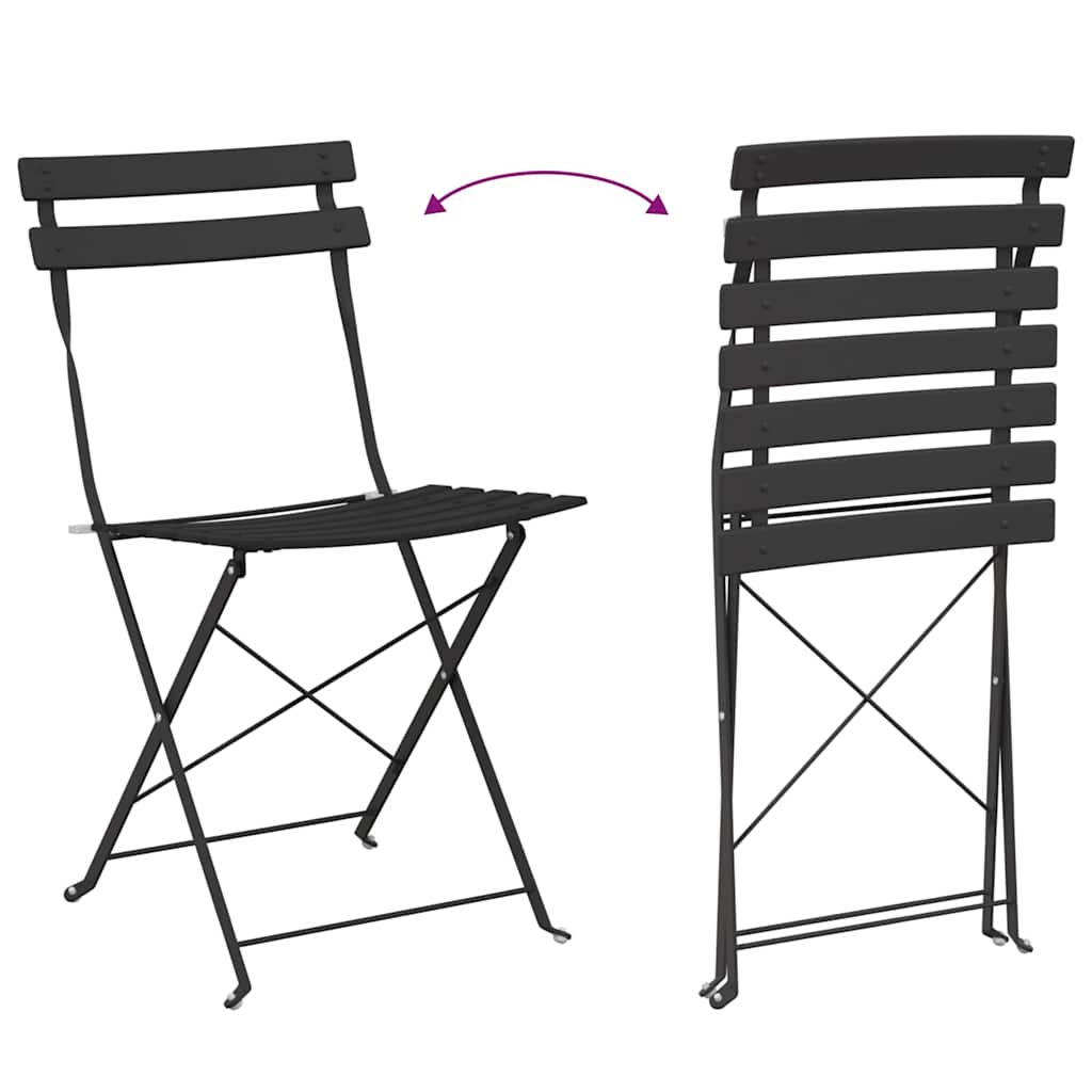 Tuin Opvouwbare Stoel 2 pcs Antraciet 42 x 46 x 82cm Metaal is nu te koop bij PeponiXL, paradijselijk wonen!
