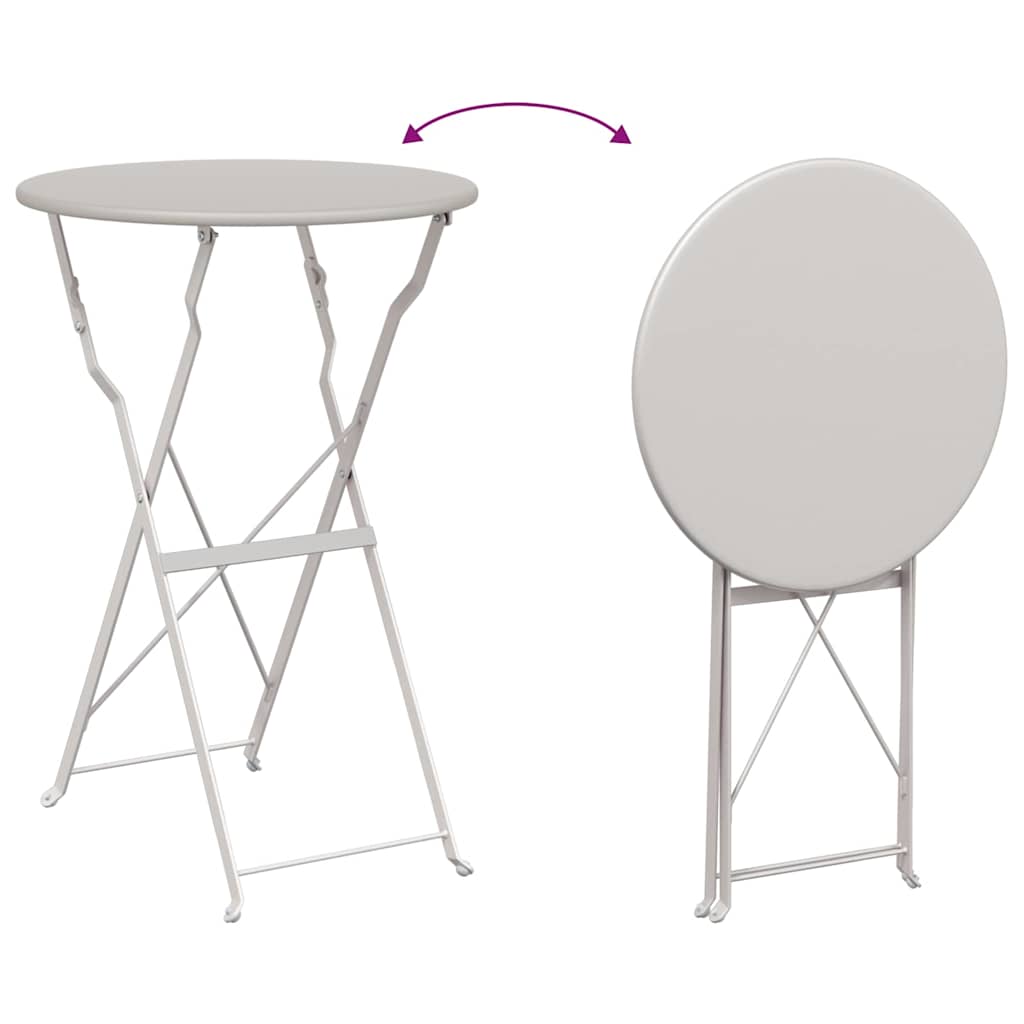 Bistrotafel Beige Ø 50 x 71 cm Poedercoating staal is nu te koop bij PeponiXL, paradijselijk wonen!