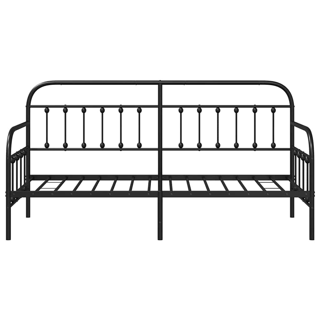 Bedframe voor een daybed Zwart 75 x 190 cm Gepoedercoat staal is nu te koop bij PeponiXL, paradijselijk wonen!
