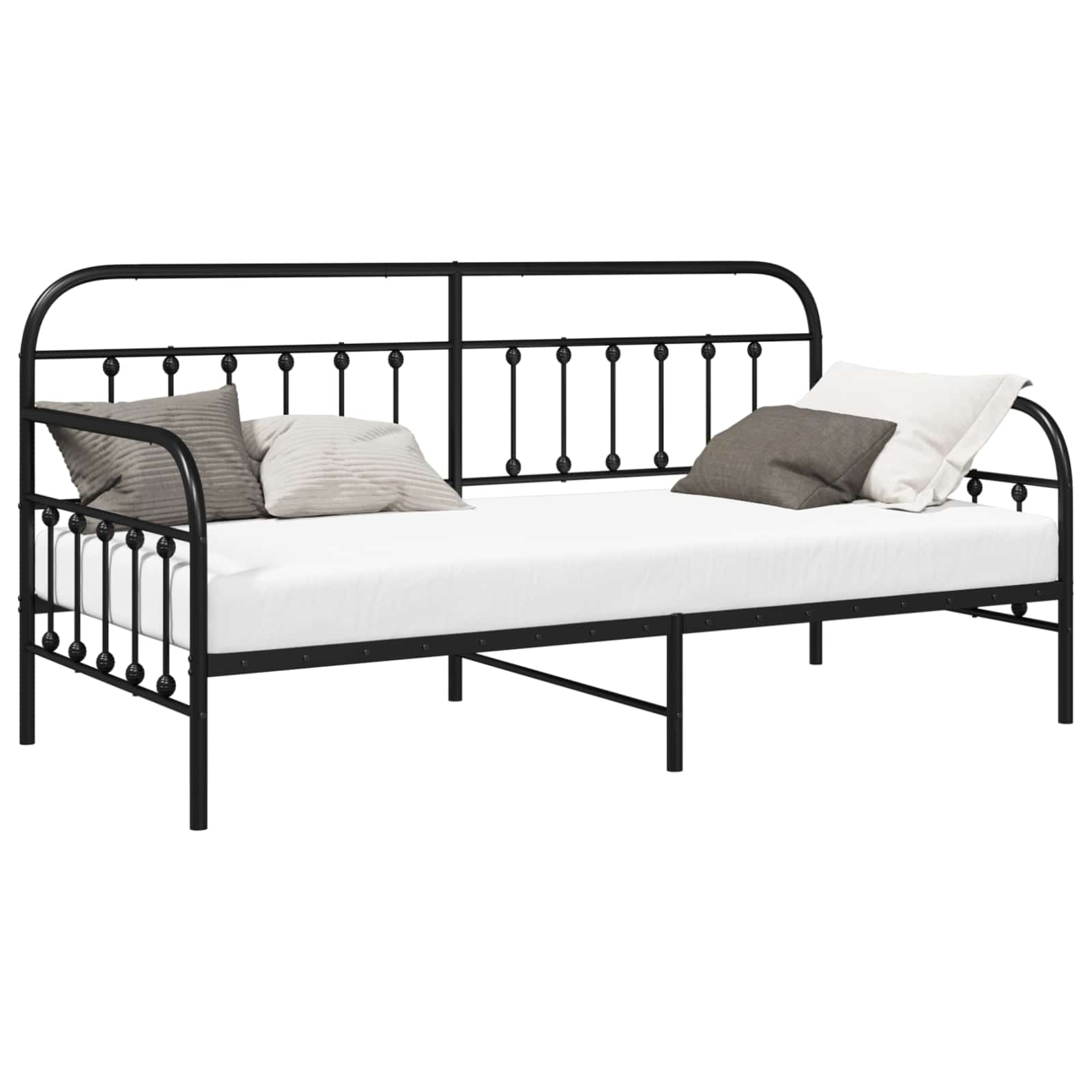 Bedframe voor een daybed Zwart 90 x 200 cm Gepoedercoat staal is nu te koop bij PeponiXL, paradijselijk wonen!